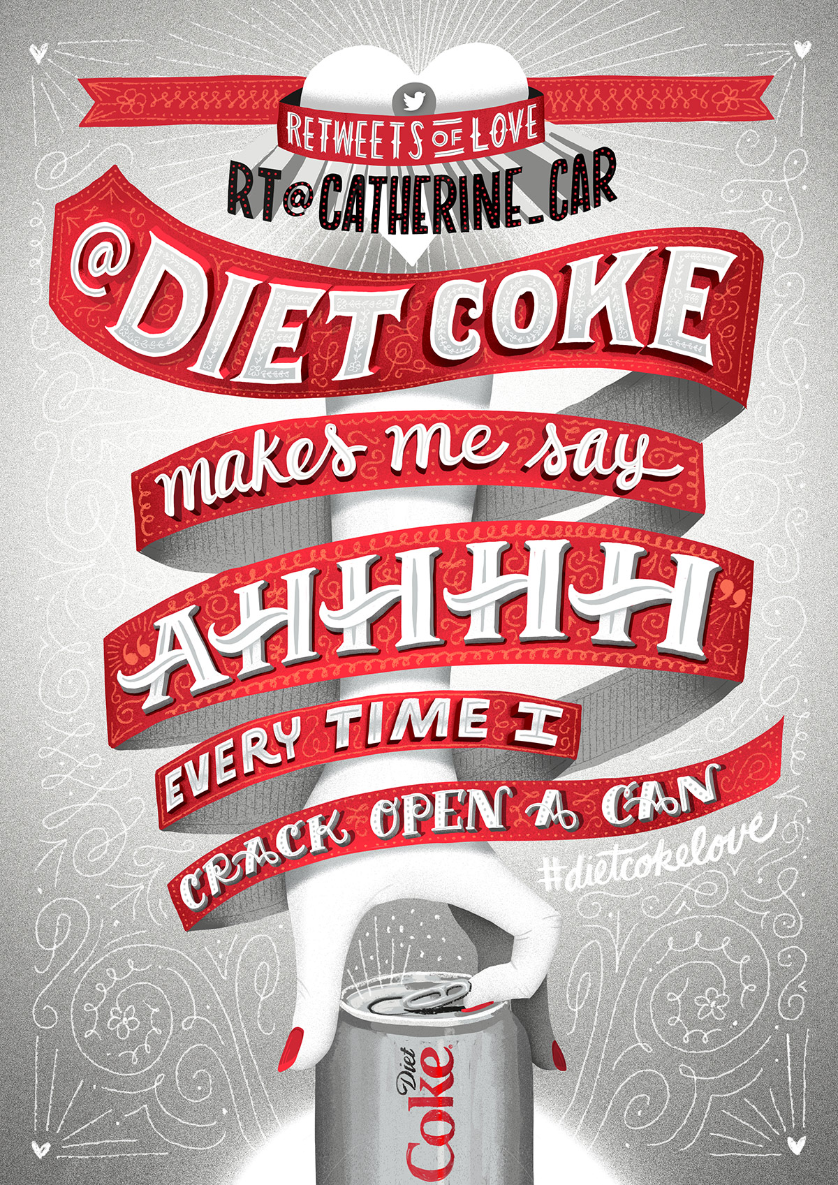 A poster of the diet coke ad.