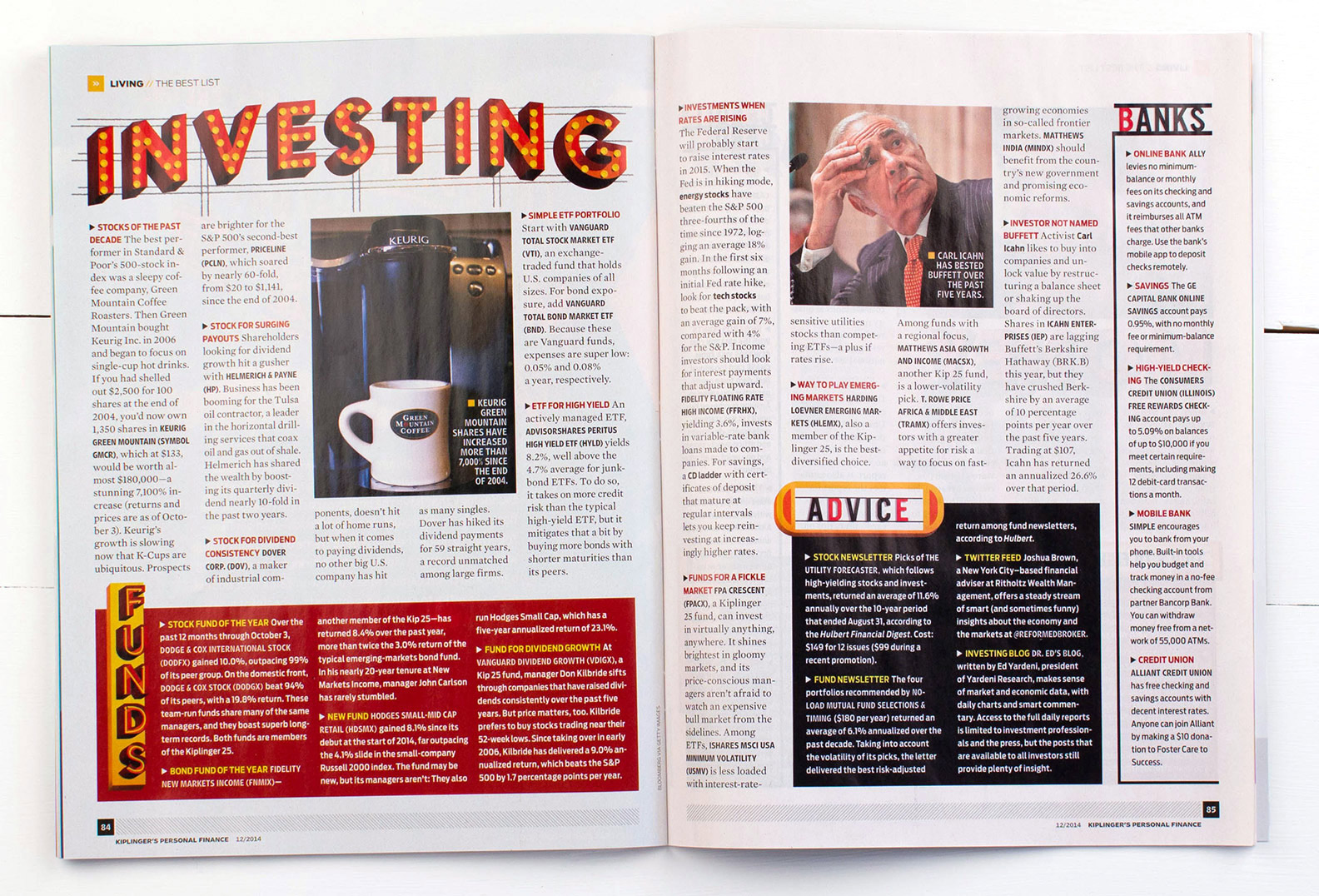 A magazine page with an article about investing.